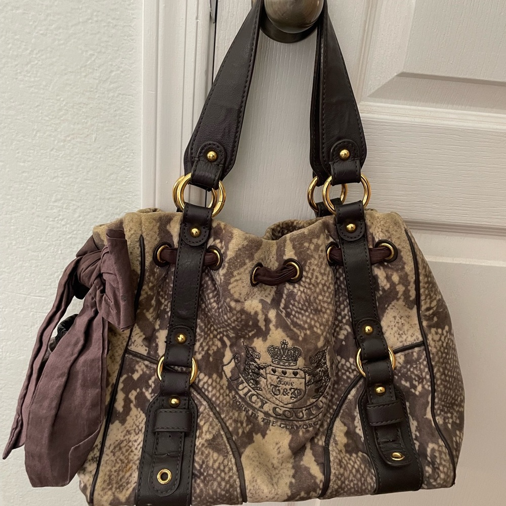 Vintage Juicy Couture Snake Print Shoulder Bag